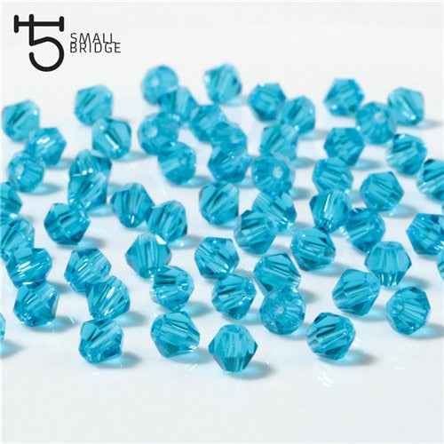 3 4 6mm Austrian Bicone Crystal Beads for Jewelry Making Diy Accessories Multicolor Faceted Glass Spacer Beads Wholesale
