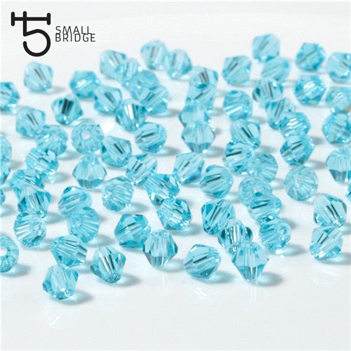3 4 6mm Austrian Bicone Crystal Beads for Jewelry Making Diy Accessories Multicolor Faceted Glass Spacer Beads Wholesale