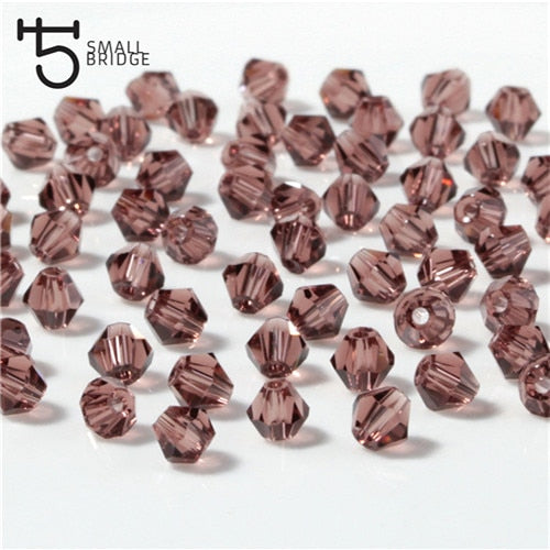 3 4 6mm Austrian Bicone Crystal Beads for Jewelry Making Diy Accessories Multicolor Faceted Glass Spacer Beads Wholesale