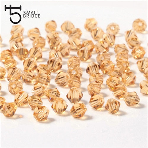 3 4 6mm Austrian Bicone Crystal Beads for Jewelry Making Diy Accessories Multicolor Faceted Glass Spacer Beads Wholesale