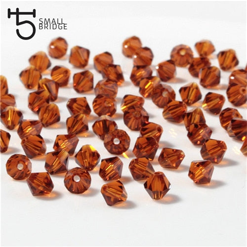 3 4 6mm Austrian Bicone Crystal Beads for Jewelry Making Diy Accessories Multicolor Faceted Glass Spacer Beads Wholesale