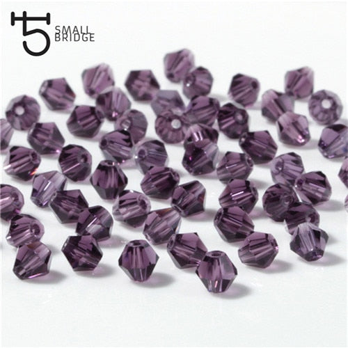 3 4 6mm Austrian Bicone Crystal Beads for Jewelry Making Diy Accessories Multicolor Faceted Glass Spacer Beads Wholesale
