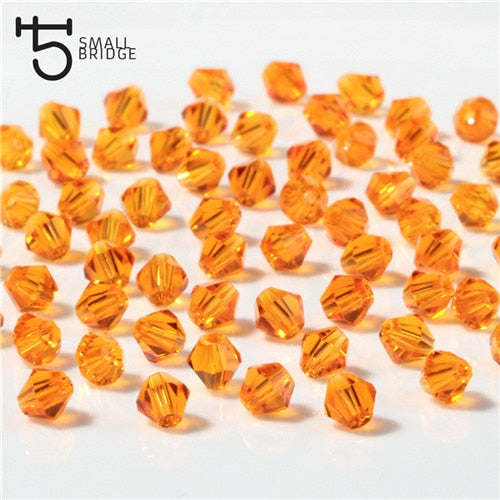 3 4 6mm Austrian Bicone Crystal Beads for Jewelry Making Diy Accessories Multicolor Faceted Glass Spacer Beads Wholesale
