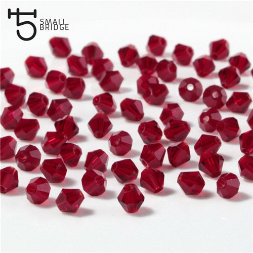 3 4 6mm Austrian Bicone Crystal Beads for Jewelry Making Diy Accessories Multicolor Faceted Glass Spacer Beads Wholesale
