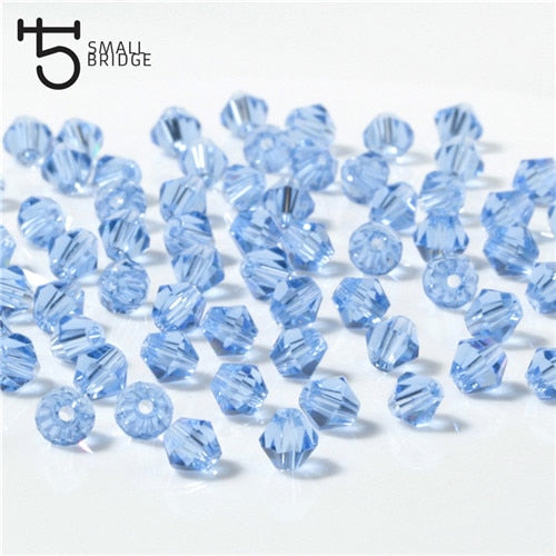 3 4 6mm Austrian Bicone Crystal Beads for Jewelry Making Diy Accessories Multicolor Faceted Glass Spacer Beads Wholesale