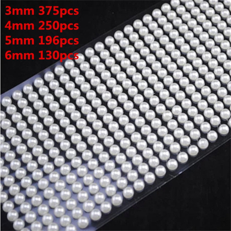 Imitation Pearl Acrylic Decal Self Adhesive rhinestone sticker Children's Toys kids laptop Stickers Diy Decal Accessories