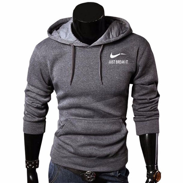 2018 Autumn New Arrival High JUST BREAK IT Printed Sportswear Men Sweatshirt Hip-Hop Male Hooded Hoodies Pullover Hoody clothing
