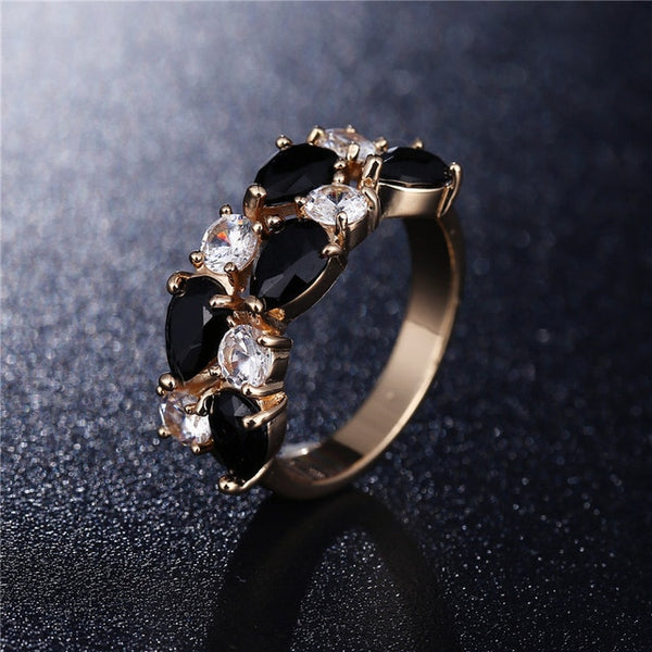 UMODE Wedding Band Gold Womens Rings Fashion Colorful AAA+ Water Drop Cubric Zirconia Metal Jewelry for Women Wholesale UR0441