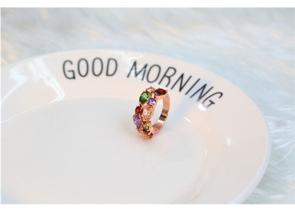 UMODE Wedding Band Gold Womens Rings Fashion Colorful AAA+ Water Drop Cubric Zirconia Metal Jewelry for Women Wholesale UR0441