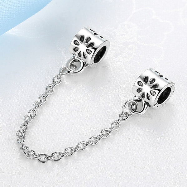 New Silver Plated Bead Charm Star Love Heart  Mickey Safety Chain Rose Gold Beads Fit Women Pandora Bracelet Bangle DIY Jewelry