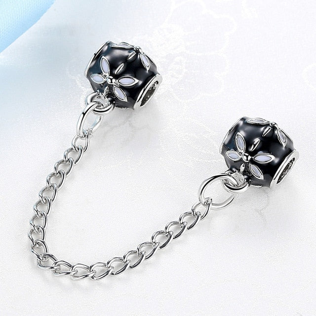 New Silver Plated Bead Charm Star Love Heart  Mickey Safety Chain Rose Gold Beads Fit Women Pandora Bracelet Bangle DIY Jewelry