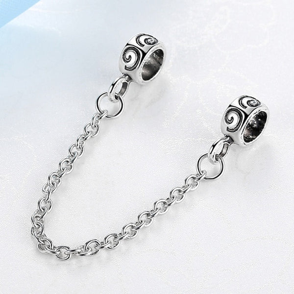New Silver Plated Bead Charm Star Love Heart  Mickey Safety Chain Rose Gold Beads Fit Women Pandora Bracelet Bangle DIY Jewelry