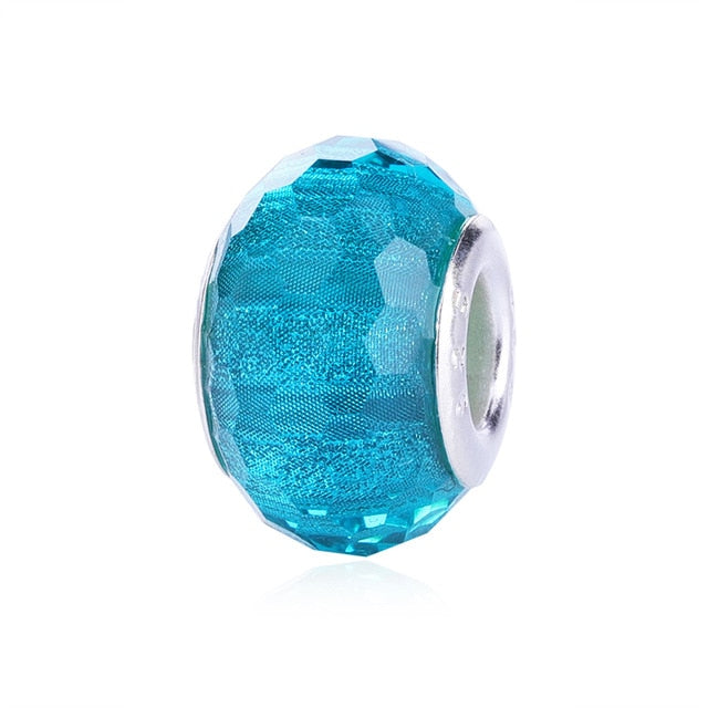 2018 Free Shipping European Colorful Lampwork Glass Beads Murano Aolly Charm Bead Fit Pandora For Girl DIY Bracelets & Bangles