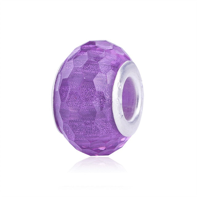 2018 Free Shipping European Colorful Lampwork Glass Beads Murano Aolly Charm Bead Fit Pandora For Girl DIY Bracelets & Bangles