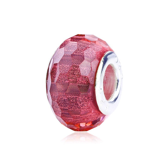 2018 Free Shipping European Colorful Lampwork Glass Beads Murano Aolly Charm Bead Fit Pandora For Girl DIY Bracelets & Bangles