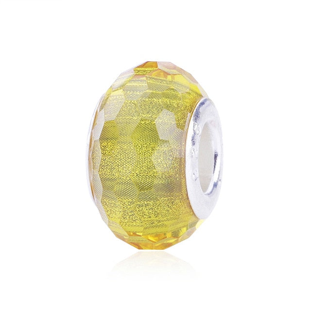 2018 Free Shipping European Colorful Lampwork Glass Beads Murano Aolly Charm Bead Fit Pandora For Girl DIY Bracelets & Bangles
