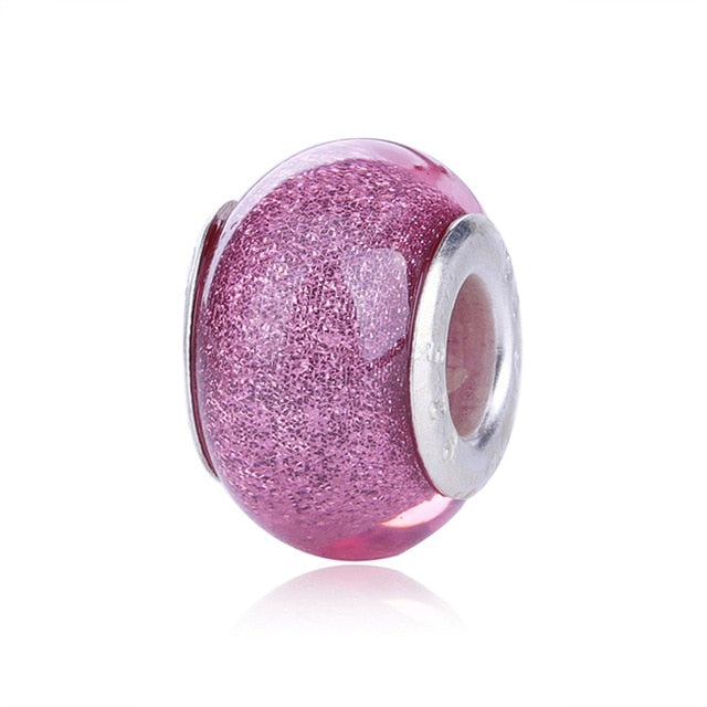 2018 Free Shipping European Colorful Lampwork Glass Beads Murano Aolly Charm Bead Fit Pandora For Girl DIY Bracelets & Bangles