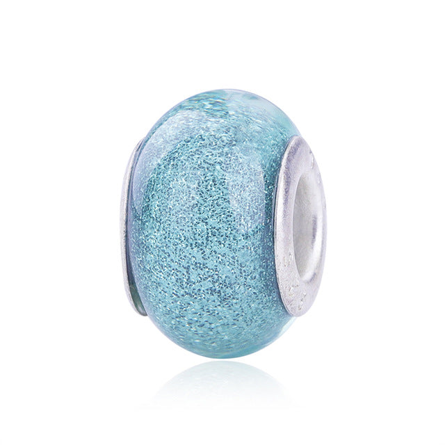 2018 Free Shipping European Colorful Lampwork Glass Beads Murano Aolly Charm Bead Fit Pandora For Girl DIY Bracelets & Bangles