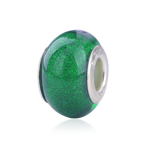 2018 Free Shipping European Colorful Lampwork Glass Beads Murano Aolly Charm Bead Fit Pandora For Girl DIY Bracelets & Bangles