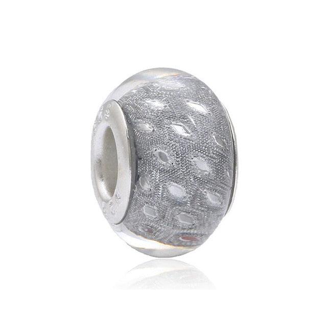 2018 Free Shipping European Colorful Lampwork Glass Beads Murano Aolly Charm Bead Fit Pandora For Girl DIY Bracelets & Bangles