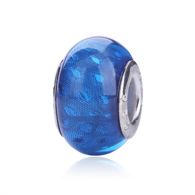 2018 Free Shipping European Colorful Lampwork Glass Beads Murano Aolly Charm Bead Fit Pandora For Girl DIY Bracelets & Bangles