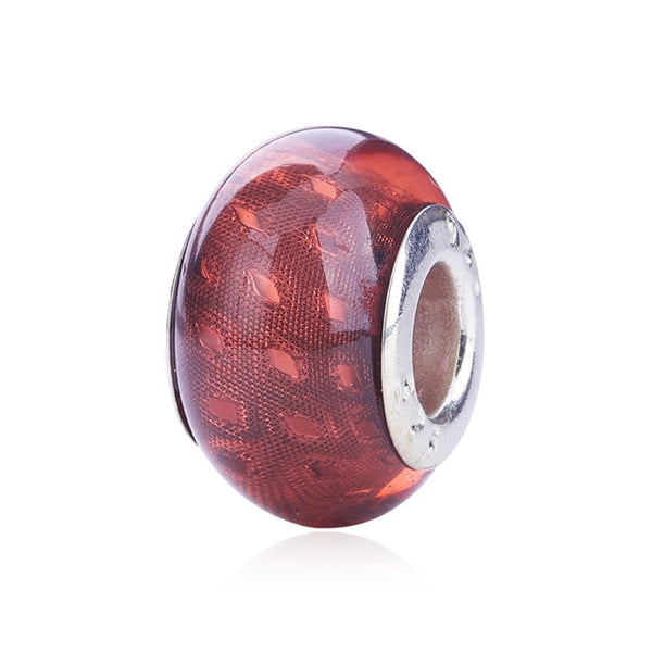 2018 Free Shipping European Colorful Lampwork Glass Beads Murano Aolly Charm Bead Fit Pandora For Girl DIY Bracelets & Bangles