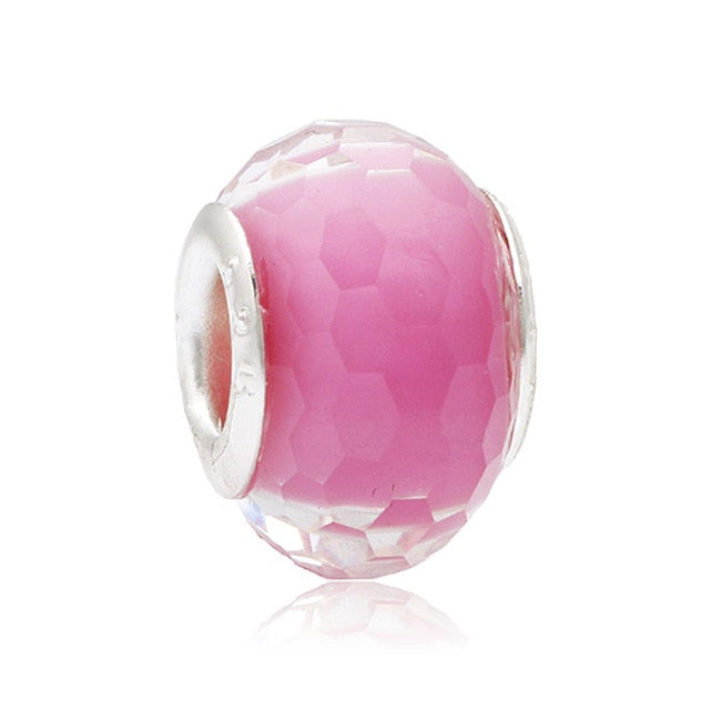 2018 Free Shipping European Colorful Lampwork Glass Beads Murano Aolly Charm Bead Fit Pandora For Girl DIY Bracelets & Bangles