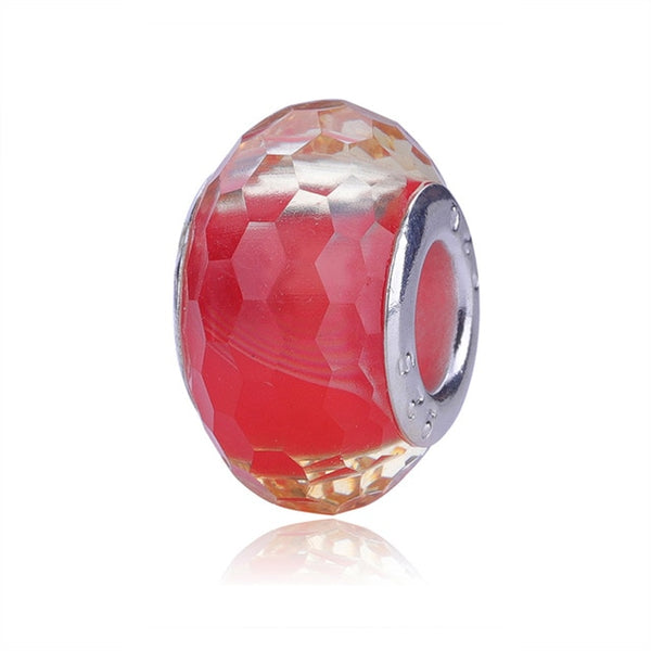 2018 Free Shipping European Colorful Lampwork Glass Beads Murano Aolly Charm Bead Fit Pandora For Girl DIY Bracelets & Bangles