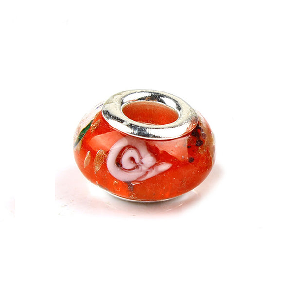 2018 Free Shipping European Colorful Lampwork Glass Beads Murano Aolly Charm Bead Fit Pandora For Girl DIY Bracelets & Bangles