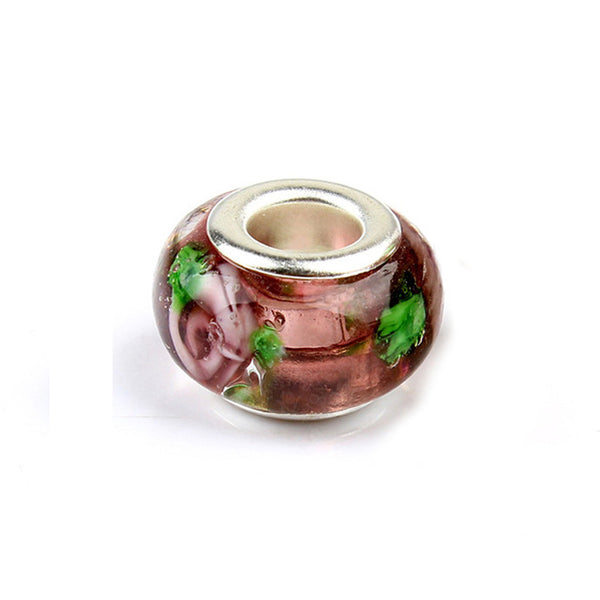 2018 Free Shipping European Colorful Lampwork Glass Beads Murano Aolly Charm Bead Fit Pandora For Girl DIY Bracelets & Bangles