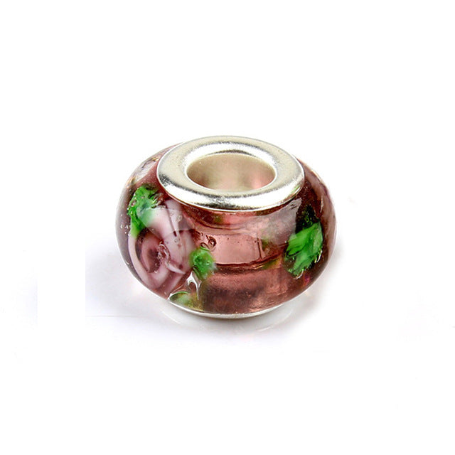 2018 Free Shipping European Colorful Lampwork Glass Beads Murano Aolly Charm Bead Fit Pandora For Girl DIY Bracelets & Bangles