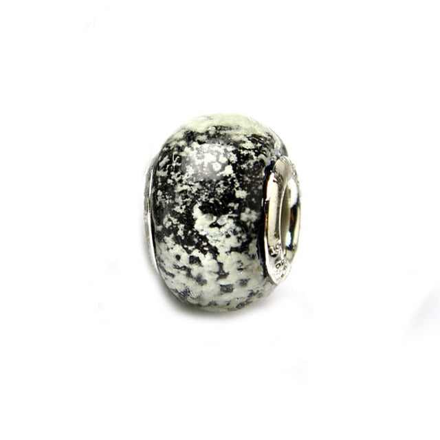 2018 Free Shipping European Colorful Lampwork Glass Beads Murano Aolly Charm Bead Fit Pandora For Girl DIY Bracelets & Bangles