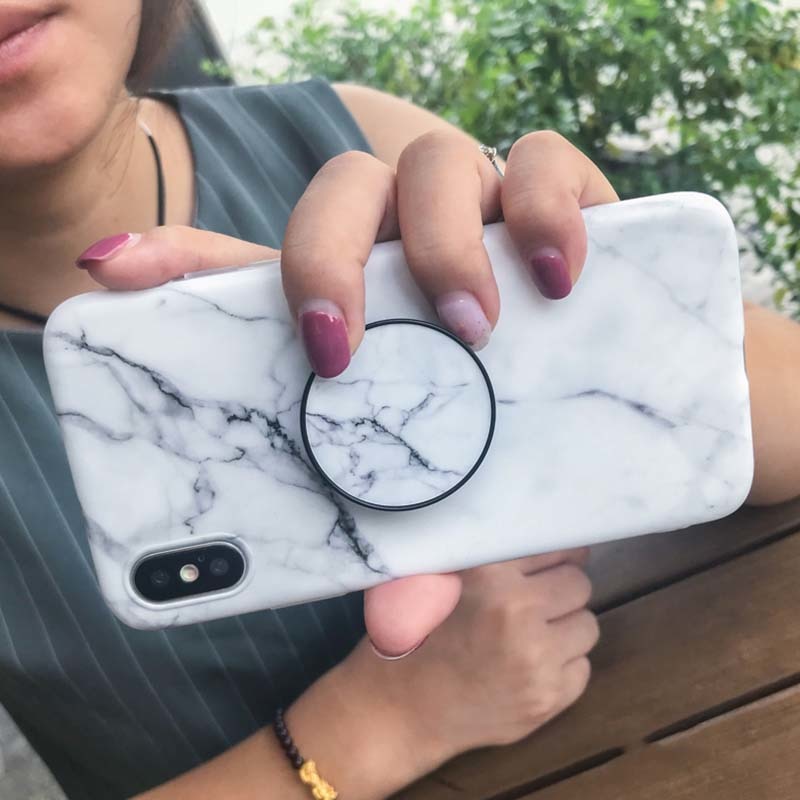 SUYACS Marble Pattern Kickstand Phone Case For iPhone X 6 6S 7 8 Plus Fashion IMD Soft Protective Phone Back Cover Case Coque