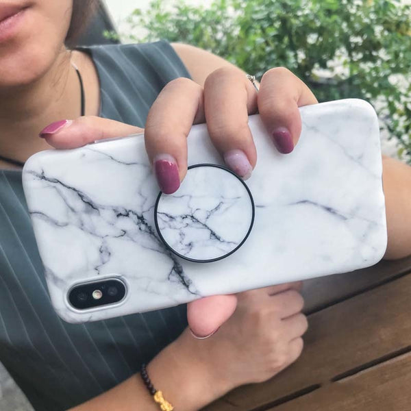 SUYACS Marble Pattern Kickstand Phone Case For iPhone X 6 6S 7 8 Plus Fashion IMD Soft Protective Phone Back Cover Case Coque