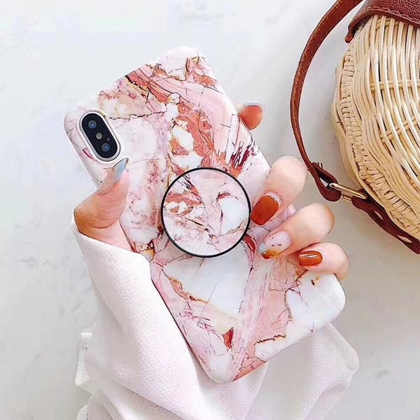 SUYACS Marble Pattern Kickstand Phone Case For iPhone X 6 6S 7 8 Plus Fashion IMD Soft Protective Phone Back Cover Case Coque