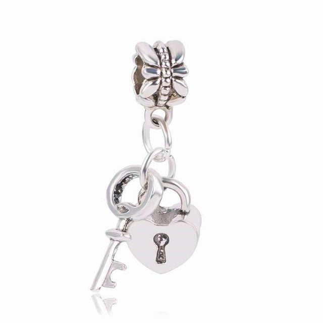 dodocharms Camera Mickey Starfish Love Pendant With Blue Crystal Silver Alloy Beads Charms Fit Pandora Bracelets DIY Jewelry