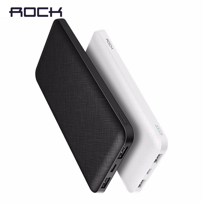 ROCK Slim Power Bank 10000 mAh Portable Charging Ultra thin Powerbank external battery backup pack for iPhone poverbank 10000mah