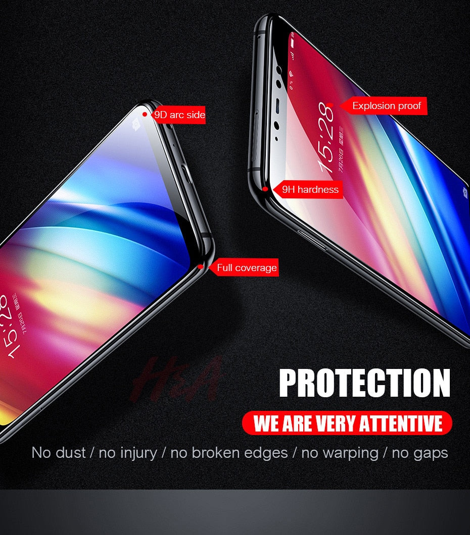 H&A 9D Tempered Glass For Samsung Galaxy J4 Plus J6 J8 A6 A8 A7 2018 Screen Protector A5 A3 A7 2017 Protective Glass Film
