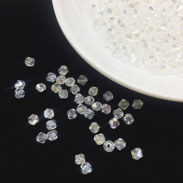 Wholesale 4MM 100pcs Austria Crystal Beads Spacer Glass Bead DIY Earrings Bracelet Choker Necklace Jewelry Making
