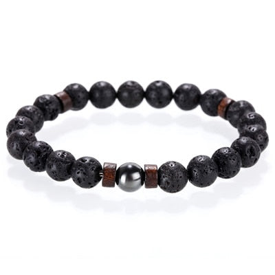 Mcllroy Stone bracelet/beads/lava/natural/homme/fashion/bangles Bracelet Men Wooden bead Accessorie Jewelry male Valentine Gift