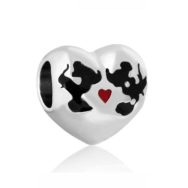 2018 Silver Plated Bead Cartoon Mouse Princess Dress Wallet Pendant Charm Beads Fit Pandora Women Diy Bracelets Bangles Jewelry