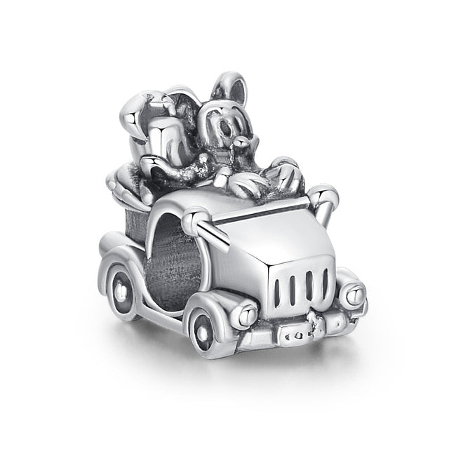2018 Silver Plated Bead Cartoon Mouse Princess Dress Wallet Pendant Charm Beads Fit Pandora Women Diy Bracelets Bangles Jewelry