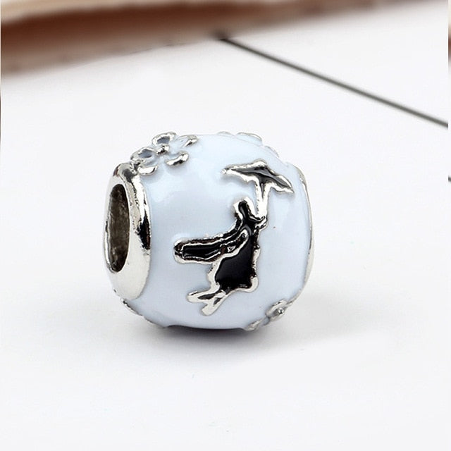 2018 Silver Plated Bead Cartoon Mouse Princess Dress Wallet Pendant Charm Beads Fit Pandora Women Diy Bracelets Bangles Jewelry