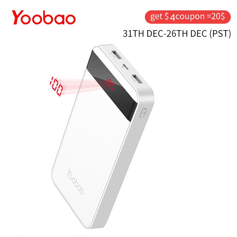 Yoobao M20Pro 20000mAh Portable Charger Dual USB Output/Input (Lightning&Mircro Input) Mobile Phone External Battery Pack