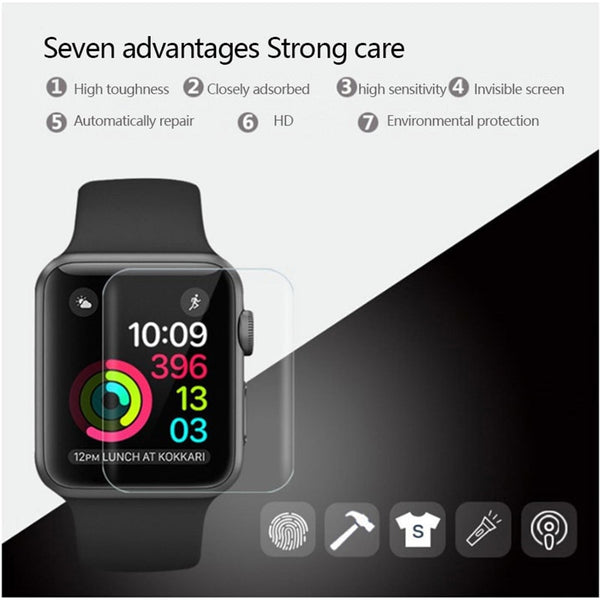 JGKK Soft TPU 3D Full Coverage Protective Film For iWatch Apple Watch Series 1/2/3 38mm 42mm Screen Protector Not Tempered Glass