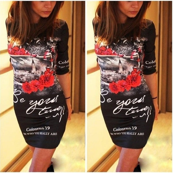 Plus Size Women Cartoon Print Slim Dress Short Sleeve 2019 New Fashion Casual bodycon Mini Summer Print Dresses Women Vestidos