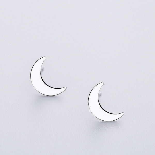 INZATT Minimalist Punk Tiny Moon Stud Earrings Real 925 Sterling Silver Fine Jewelry Women Birthday Party 2018 Accessories Gift