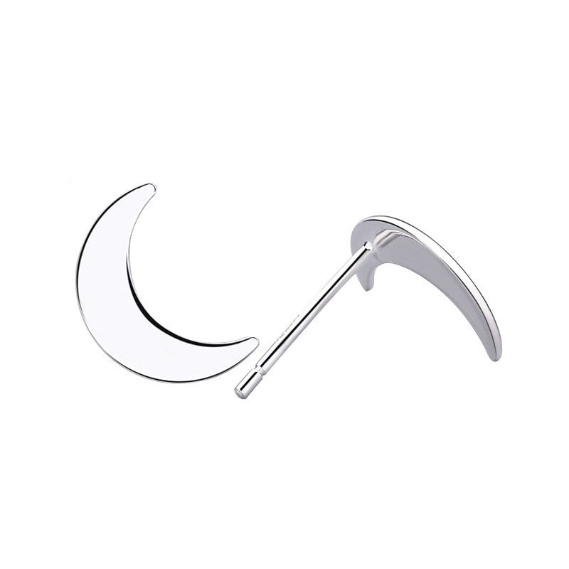 INZATT Minimalist Punk Tiny Moon Stud Earrings Real 925 Sterling Silver Fine Jewelry Women Birthday Party 2018 Accessories Gift