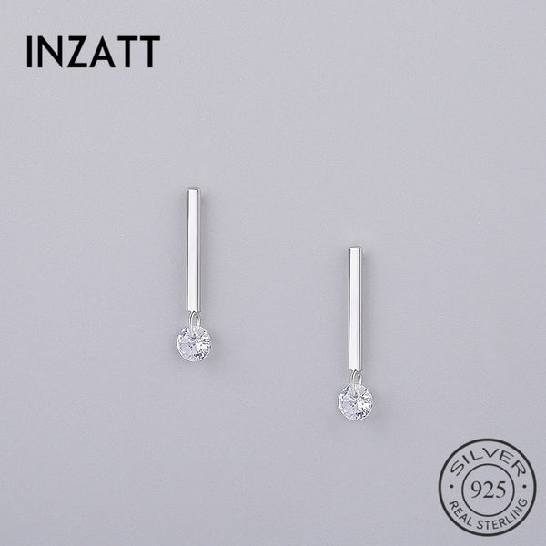 INZATT OL Minimalist Stick Bar Zircon Stud Earrings 2018 100% 925 Sterling Silver Fine Jewelry For Women Party Trendy Accessorie