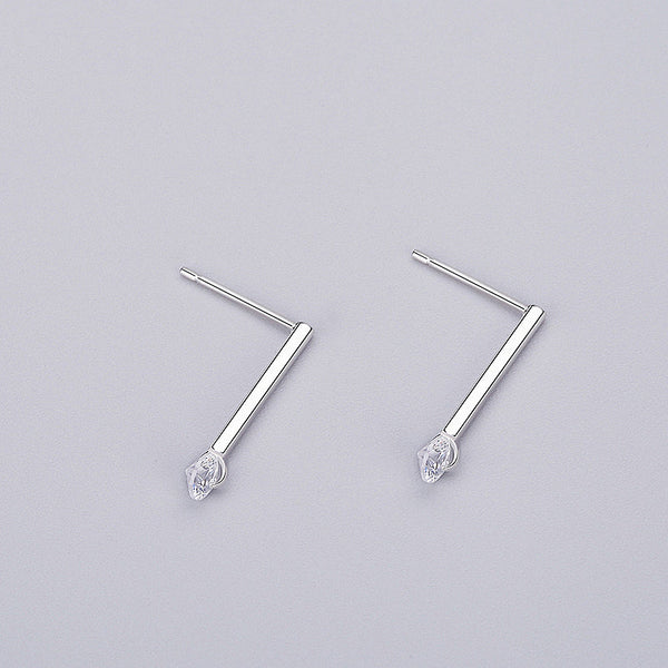 INZATT OL Minimalist Stick Bar Zircon Stud Earrings 2018 100% 925 Sterling Silver Fine Jewelry For Women Party Trendy Accessorie